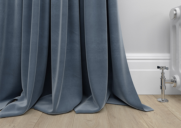 Luxe Velvet (Blackout) Eyelet, Slate Blue - Ready Made Curtains - Image 7